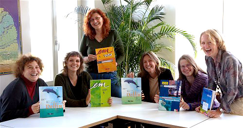 Teachers of language school TREFFPUNKT presenting their favorite textbooks